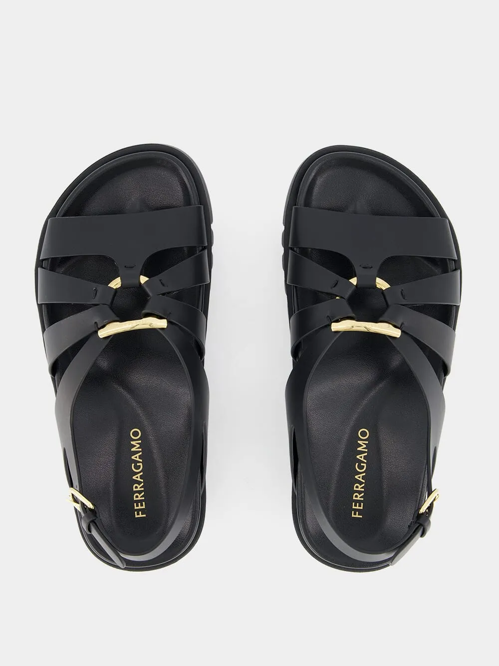 Gancini Ornament Flat Sandal