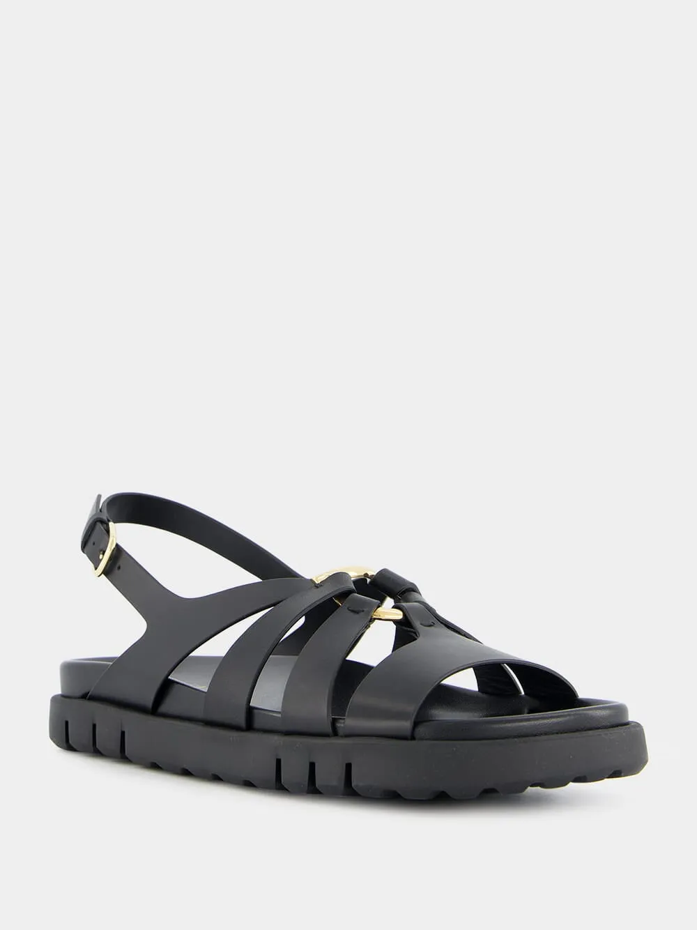 Gancini Ornament Flat Sandal