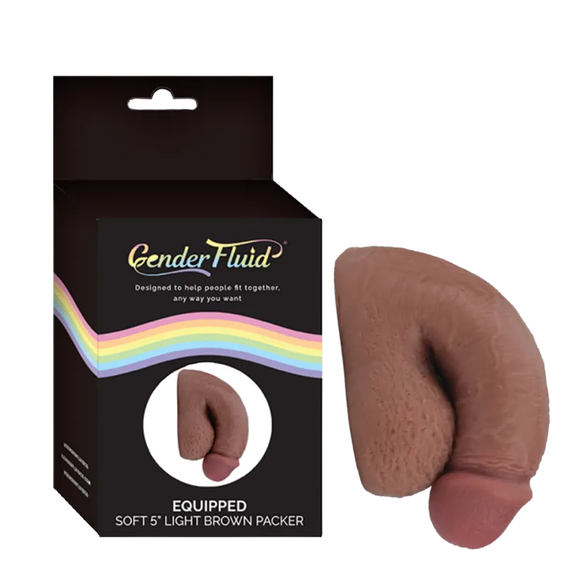 Gender Fluid Equipped Soft Packer-Light Brown 5"