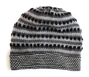 Hand-Knotted Chullo Winter Hat Grey, White, Black. Multicolor. Alpaca Wool Blend Inca Culture Design. Beanie Hat. Rustic Unisex
