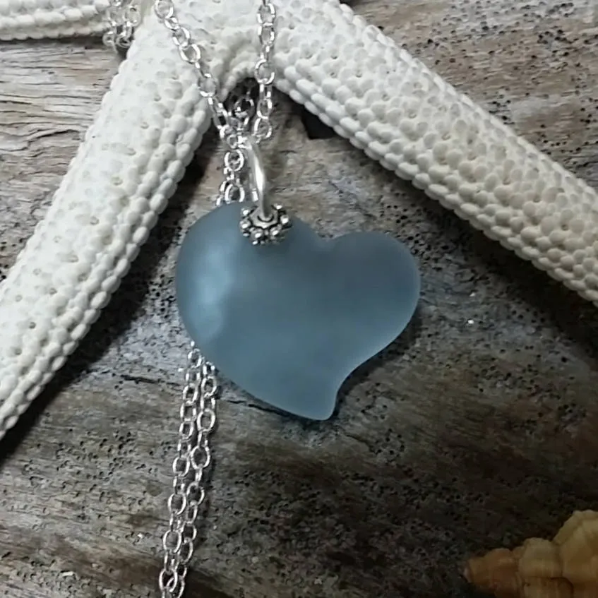 Handmade in Hawaii, "Magical Color Changing" Purple heart sea glass necklace ,Beach glass necklace