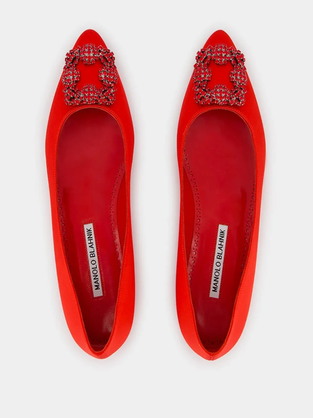 Hangisi Red Satin Flats