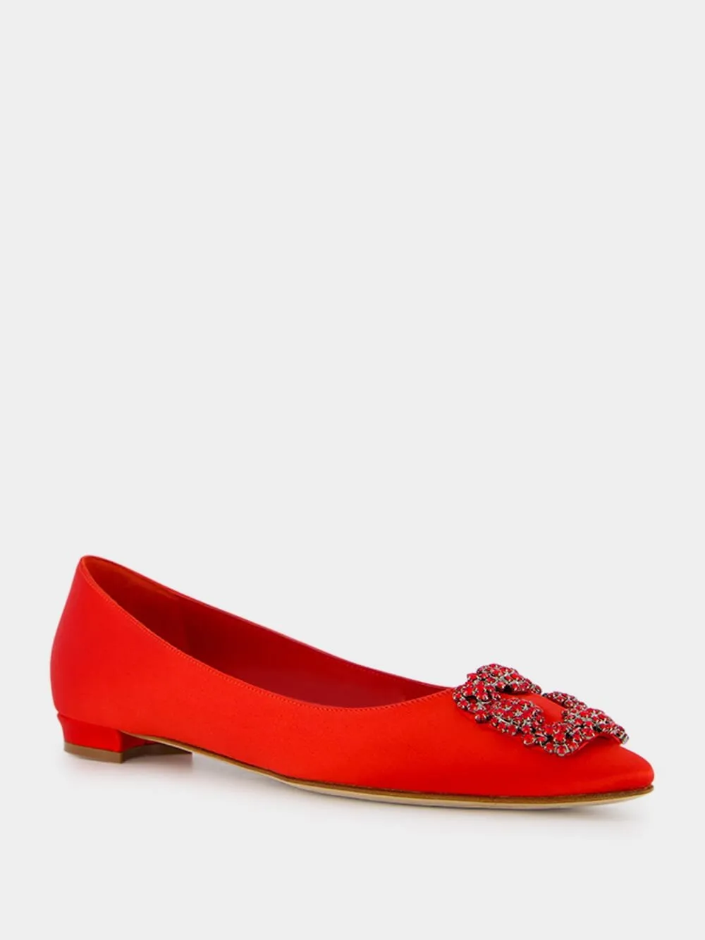 Hangisi Red Satin Flats