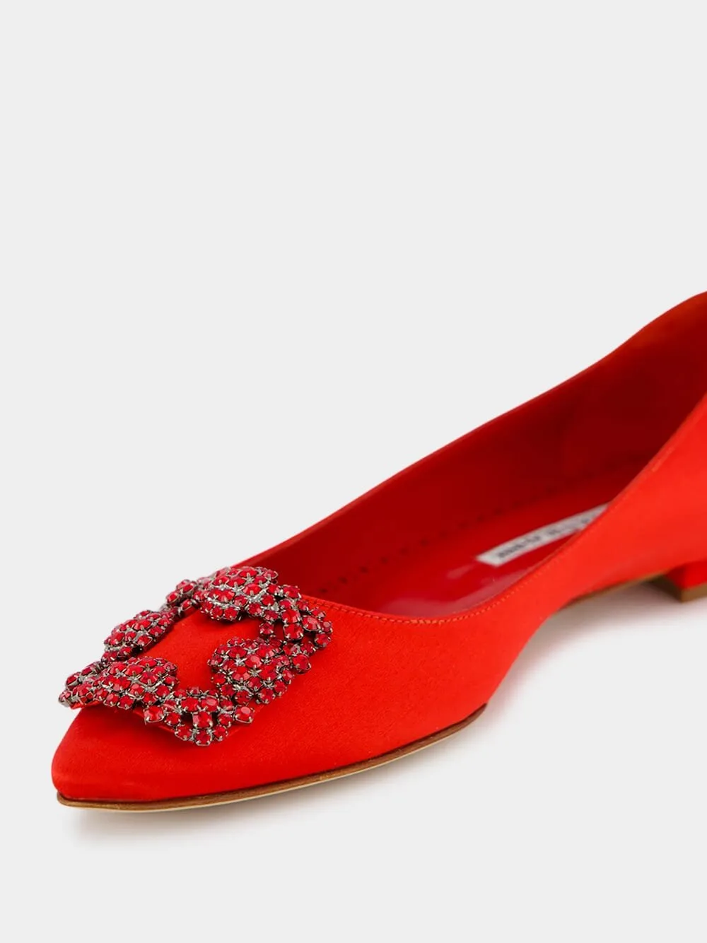 Hangisi Red Satin Flats