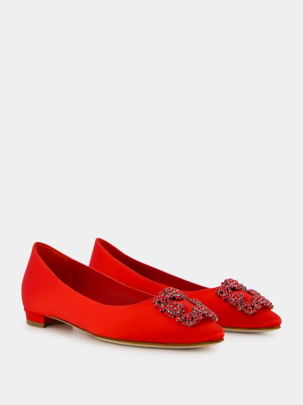 Hangisi Red Satin Flats