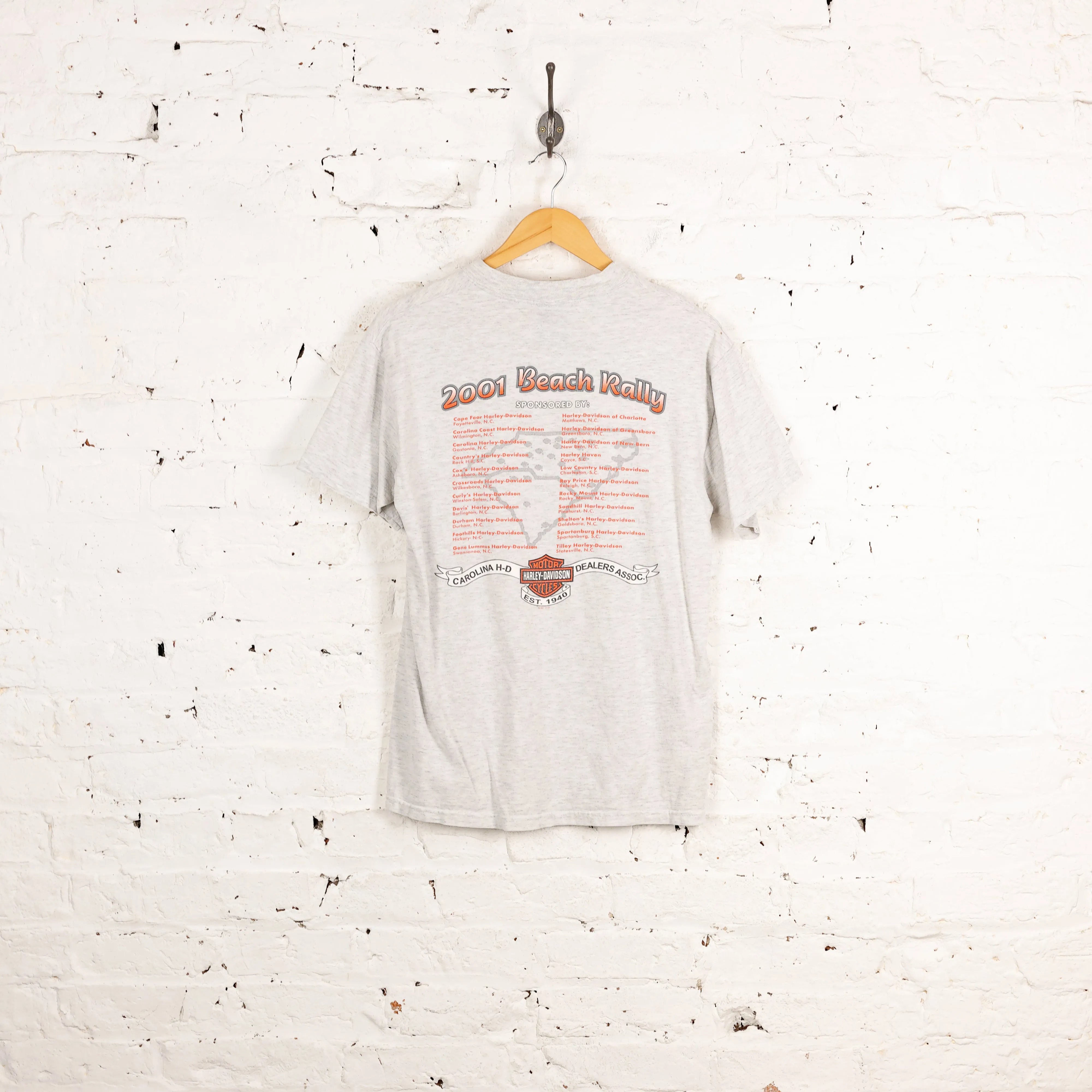 Harley Davidson Beach Rally 2001 T Shirt - Grey - M