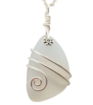 Hawaiian Jewelry Sea Glass Necklace, Wire Moonstone Necklace, Sea Glass Jewelry Beach Jewelry Unique Birthday Gift (June Birthstone Jewelry)