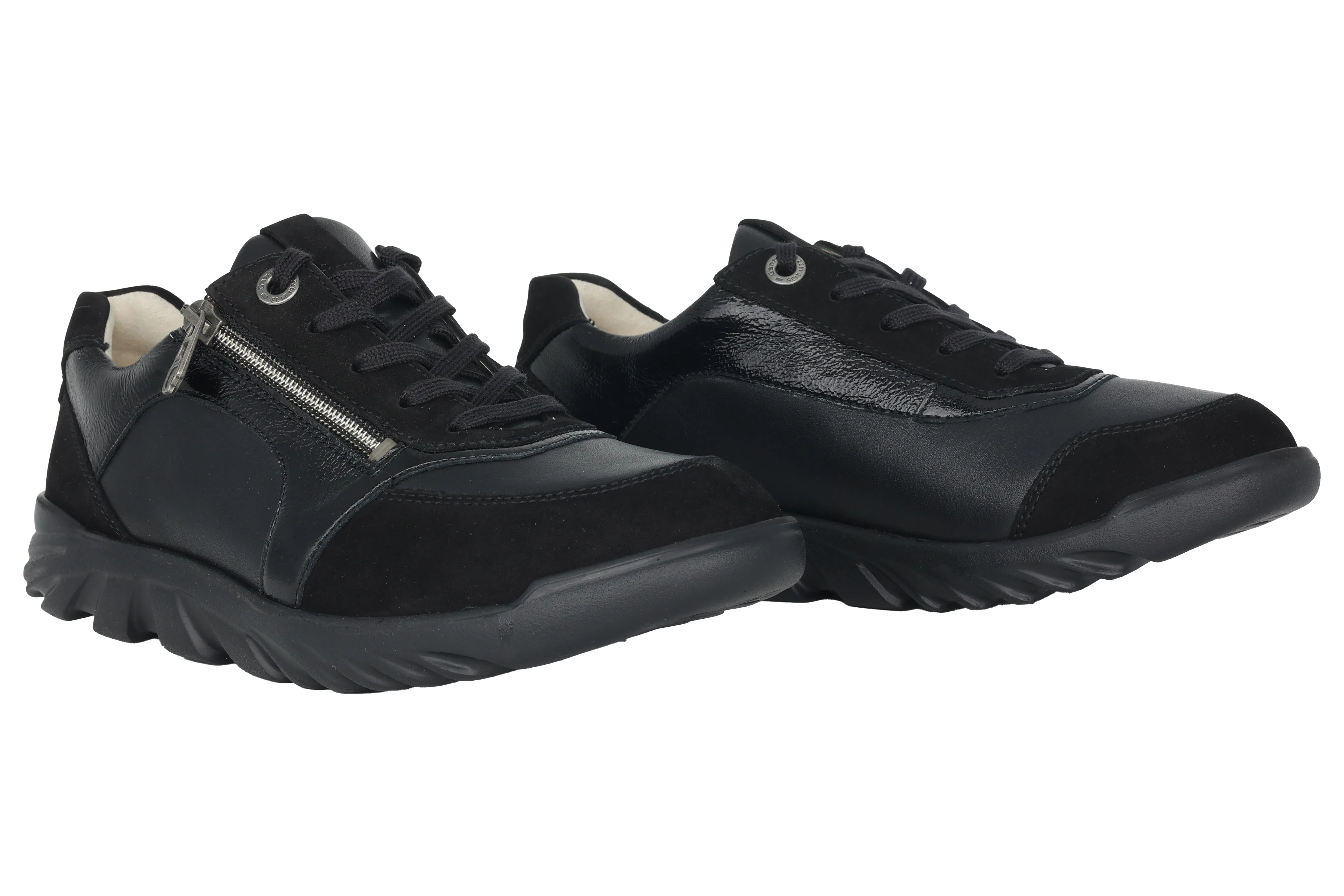 'Haylie' women's wide fit (H) walking rolling sneaker - black