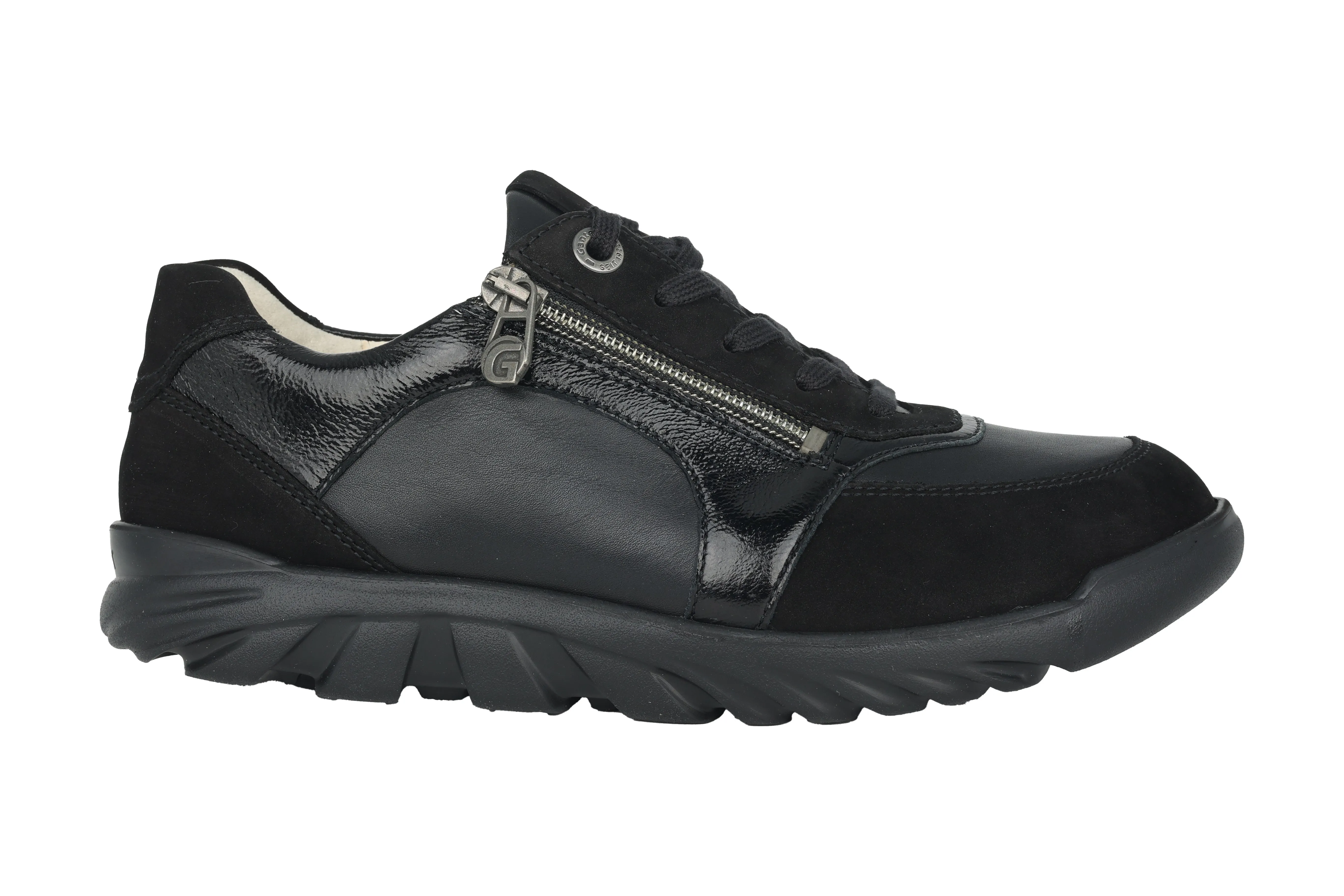 'Haylie' women's wide fit (H) walking rolling sneaker - black