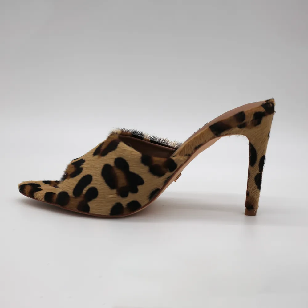 Horsy Leopard Brown Mules