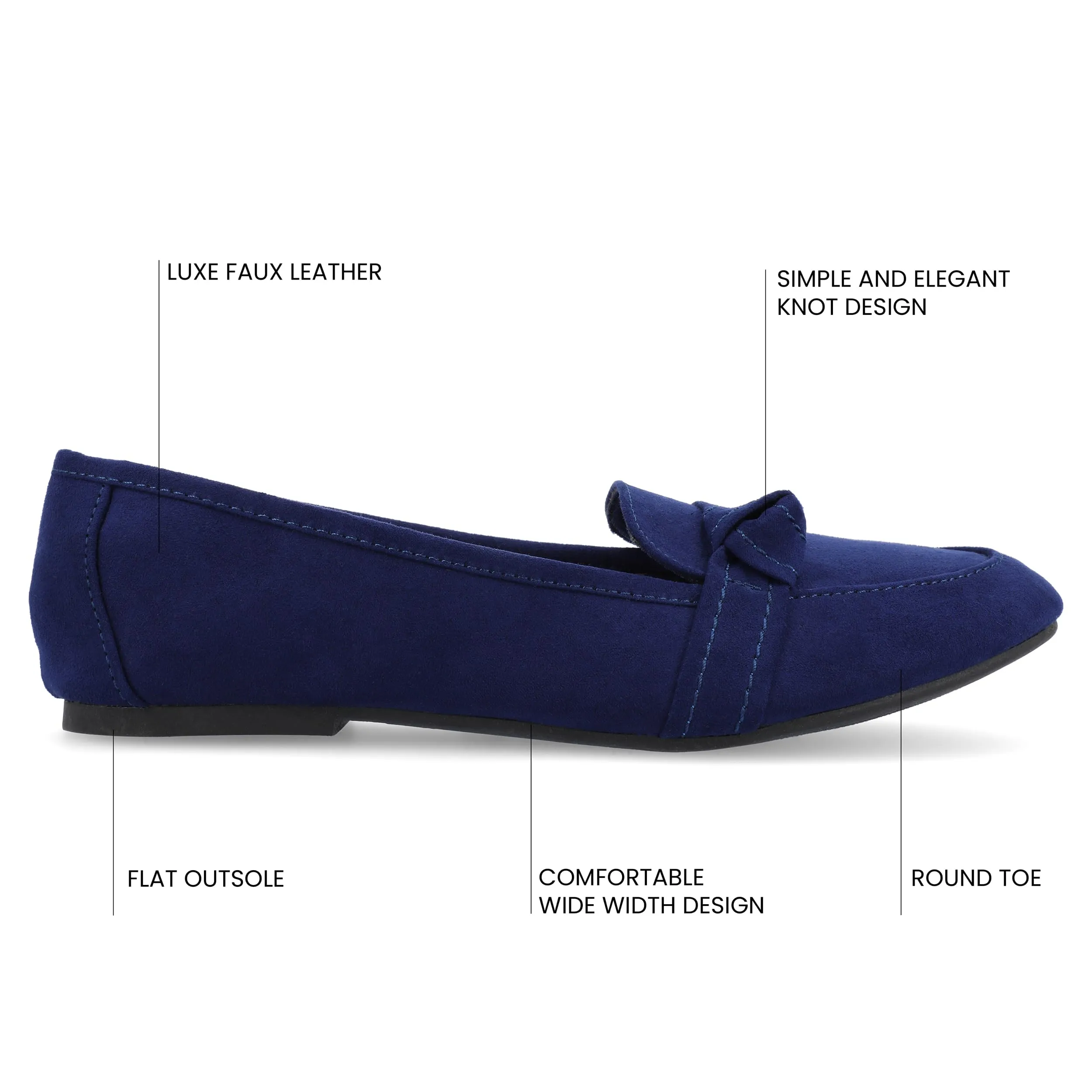 Journee Slip-On Knotted Loafer Flat for Women - Comfortable Marci Round Toe Fashion Dress Shoe Taupe 5.5 Medium Womens US