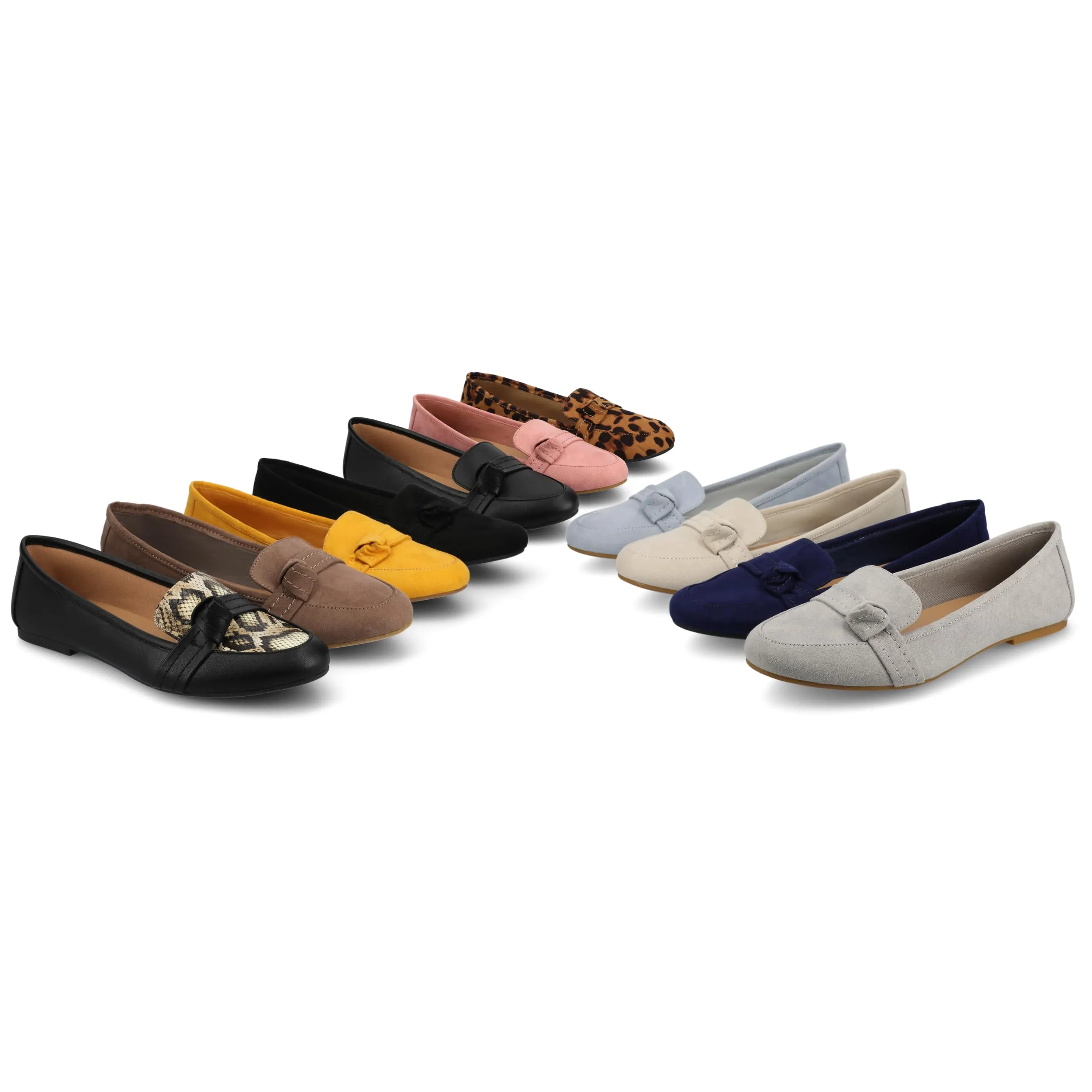 Journee Slip-On Knotted Loafer Flat for Women - Comfortable Marci Round Toe Fashion Dress Shoe Taupe 5.5 Medium Womens US
