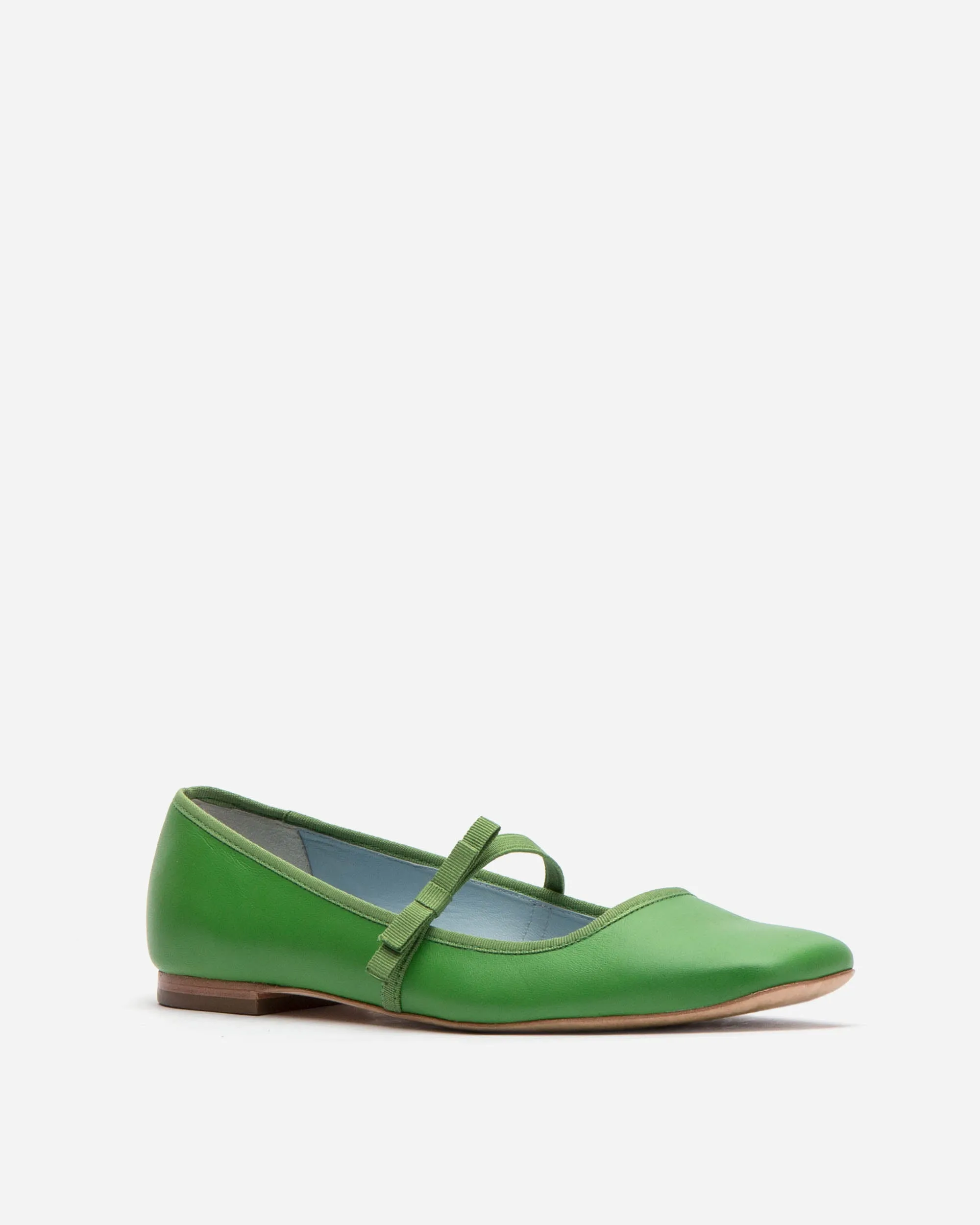 Jude Mary Jane Flat - Leather Green