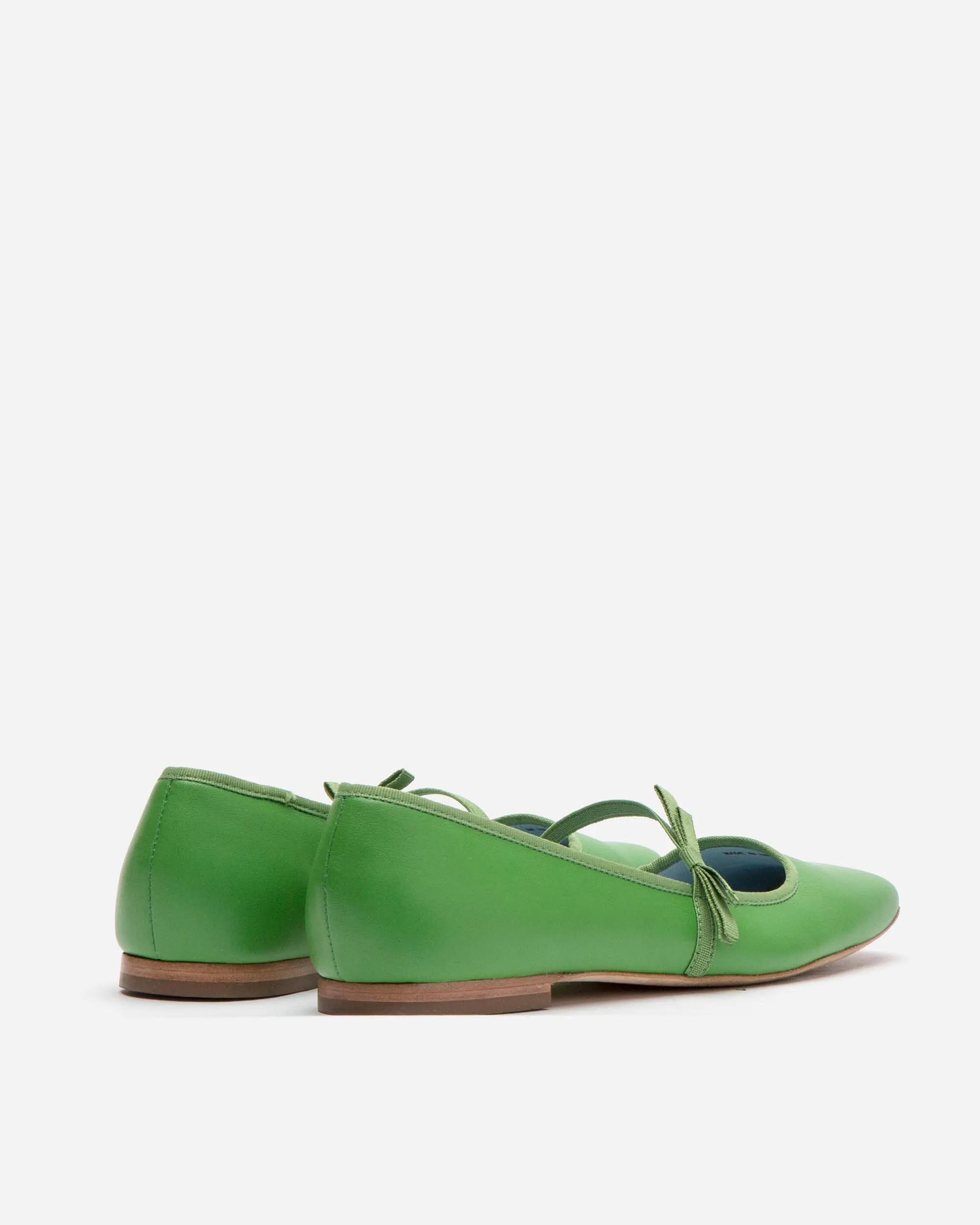Jude Mary Jane Flat - Leather Green