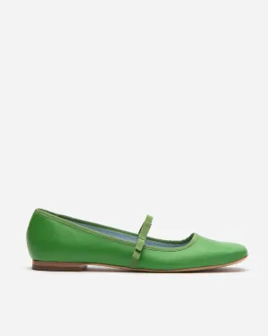 Jude Mary Jane Flat - Leather Green
