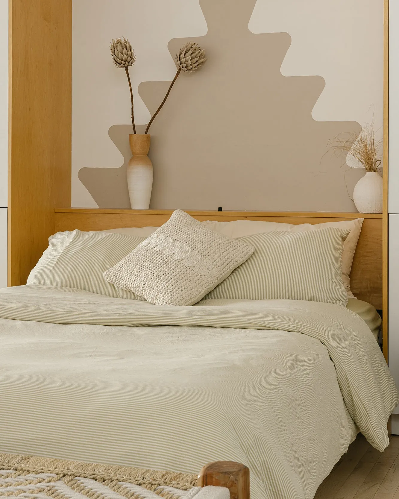 Knitted 5-piece Bedding Set (Duvet Cover, Fitted Sheet, Flat Sheet, 2 Pillow Cases)
