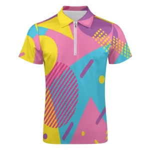 LOUD 90s Wallpaper Print Short Sleeve Polo Shirt