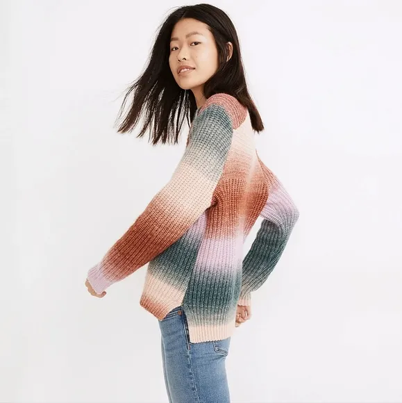 Madewell Space Dyed button shoulder pullover sweater size S
