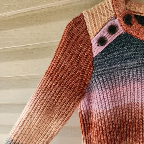 Madewell Space Dyed button shoulder pullover sweater size S