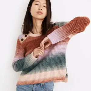 Madewell Space Dyed button shoulder pullover sweater size S