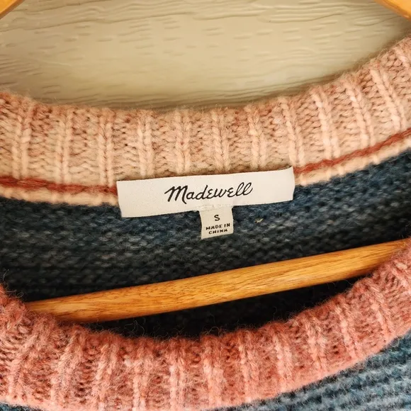 Madewell Space Dyed button shoulder pullover sweater size S