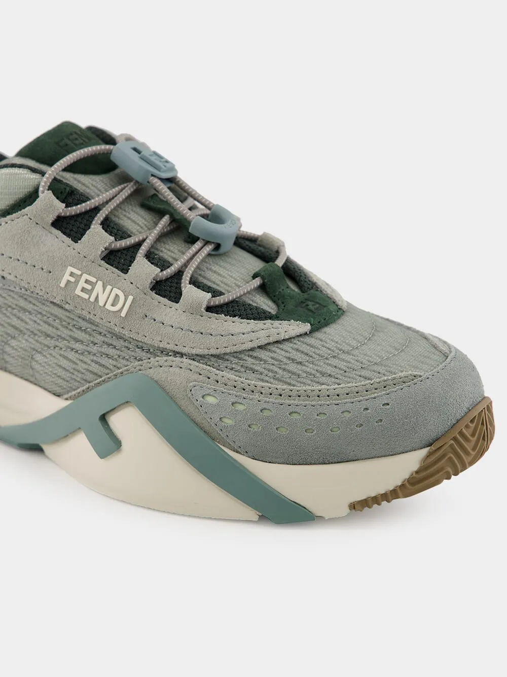Matcha Mesh & Suede Flow Low-Top Sneakers