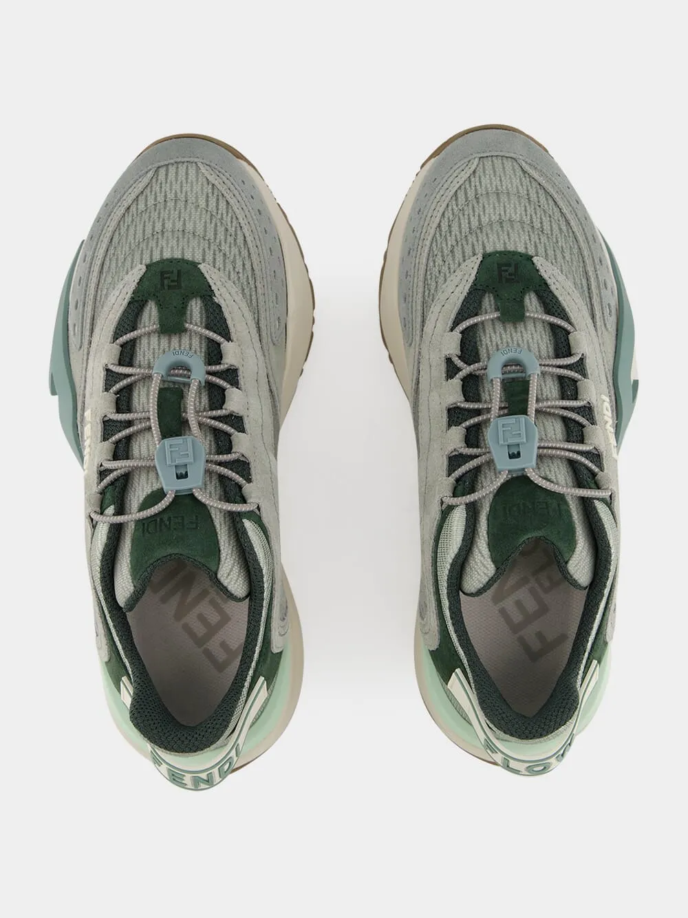 Matcha Mesh & Suede Flow Low-Top Sneakers
