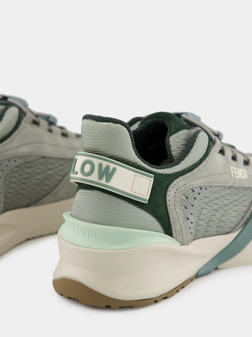 Matcha Mesh & Suede Flow Low-Top Sneakers