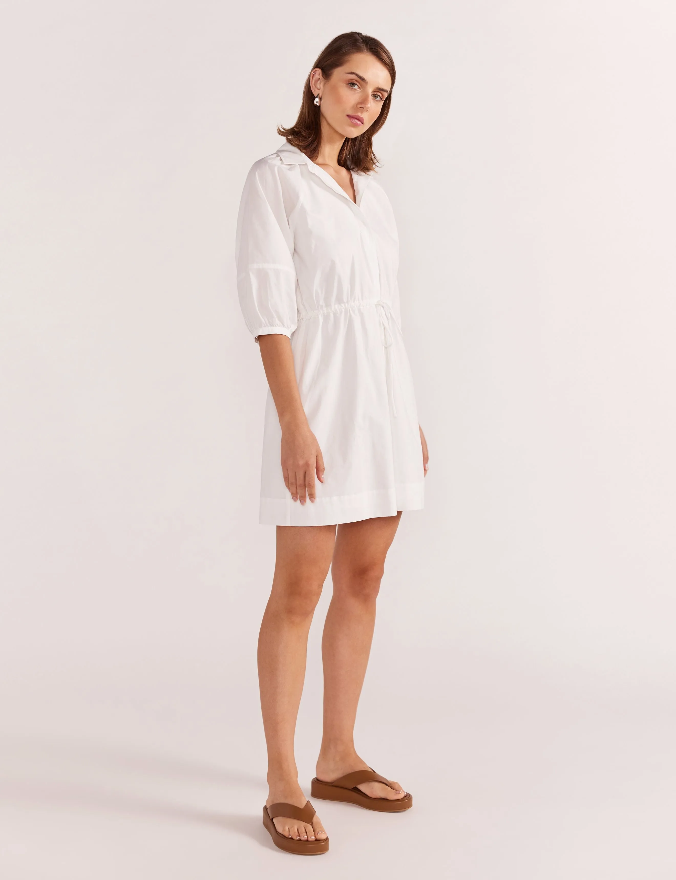 Maya Mini Shirtdress - White 30% OFF AUTOMATICALLY APPLIED AT CHECKOUT