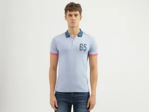 Men's Regular Fit Polo Neck Applique T-shirt