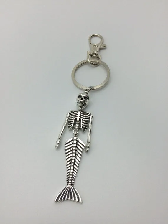 Mermaid Skeleton Keychain