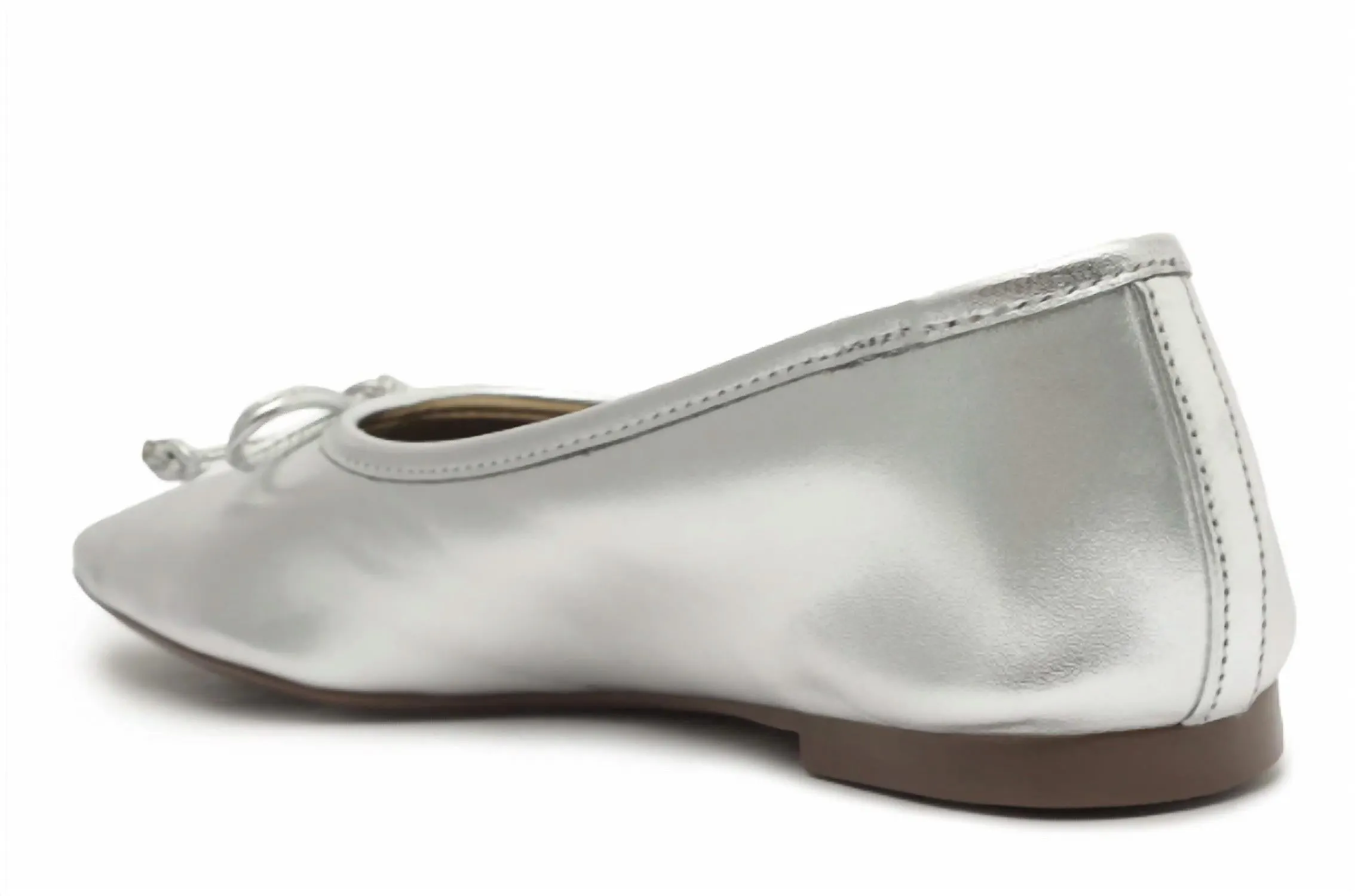 Metallic Leather Ballet Flat Shoe
