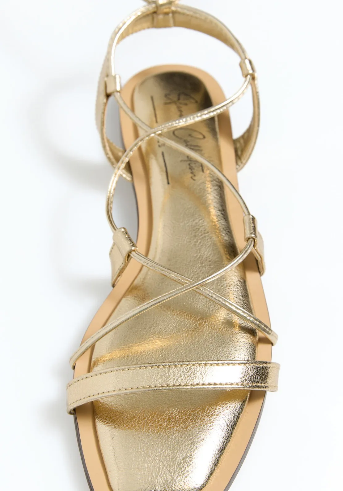 Metallic Tied Sandals - Gold