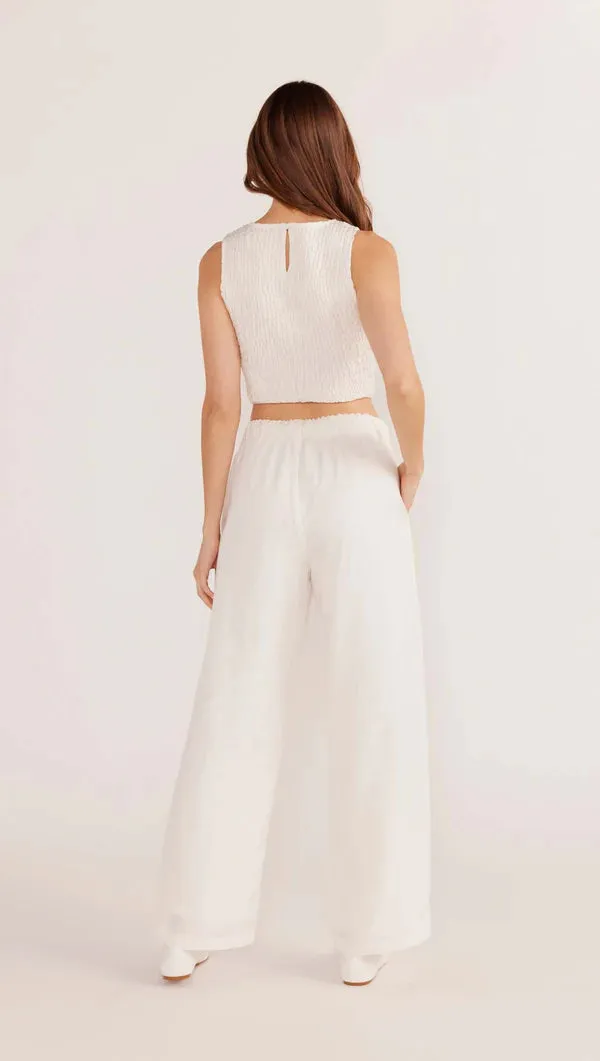 MinkPink Nerida Shirred Tank Top - Ivory