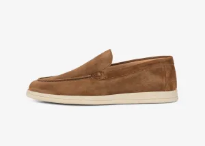 Mocassino in suede marrone bruciato