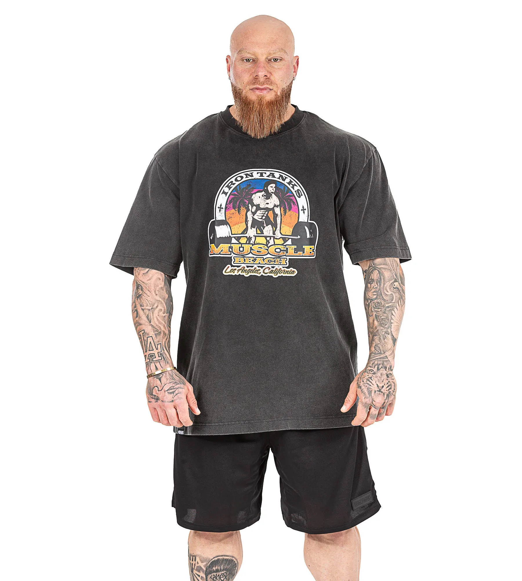 Muscle Beach Tee - Stone Black