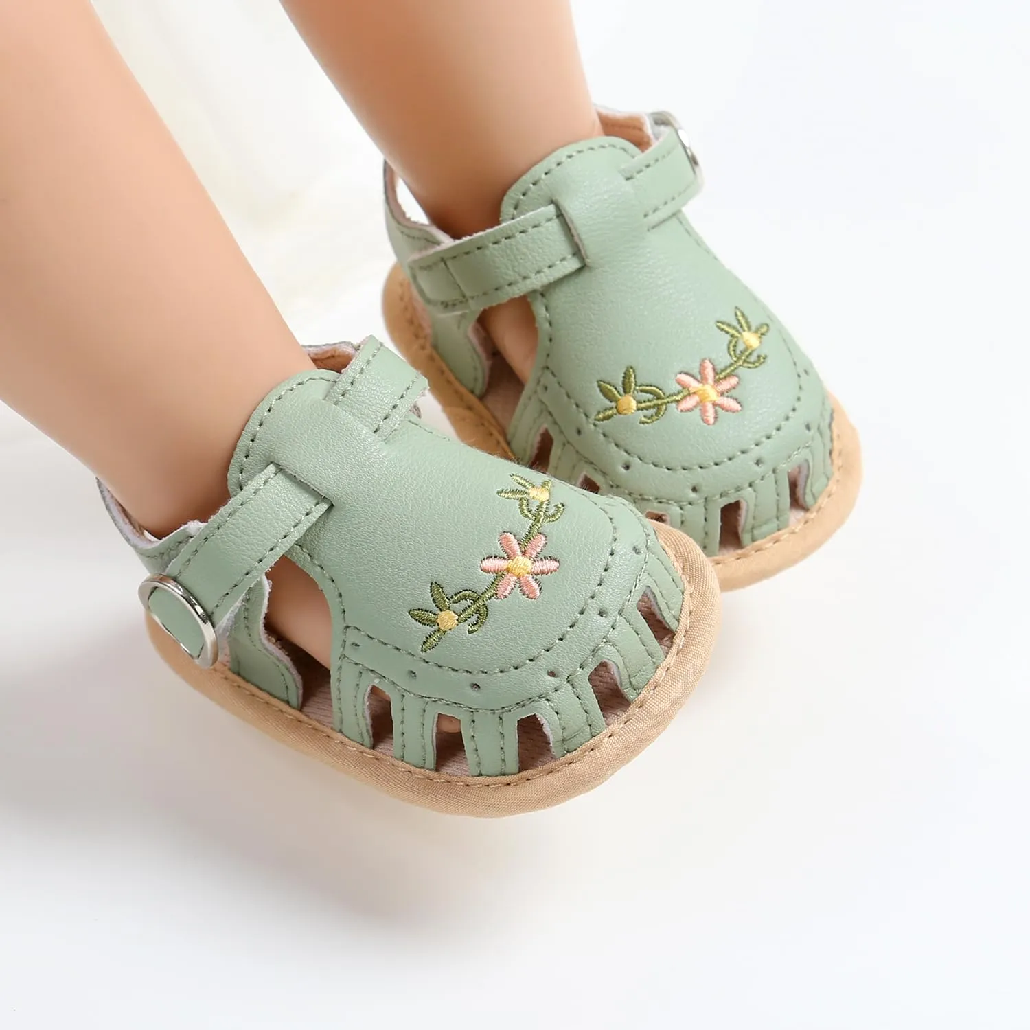 Myleleya Baby Girls Sandals Summer Baby Girl Flat Shoes Beach Sandal Infant Newborn Crib Shoes First Walkers Prewalkers Shoes