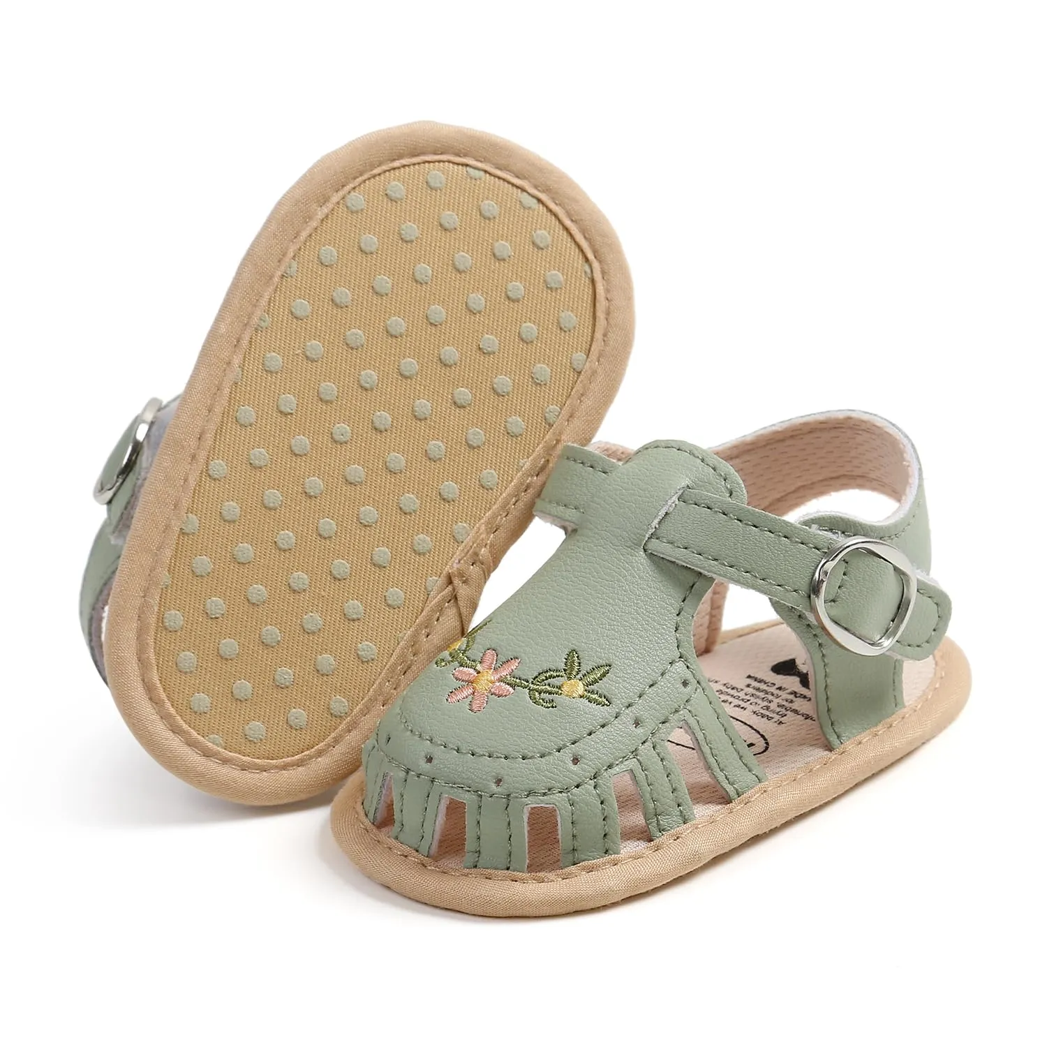 Myleleya Baby Girls Sandals Summer Baby Girl Flat Shoes Beach Sandal Infant Newborn Crib Shoes First Walkers Prewalkers Shoes