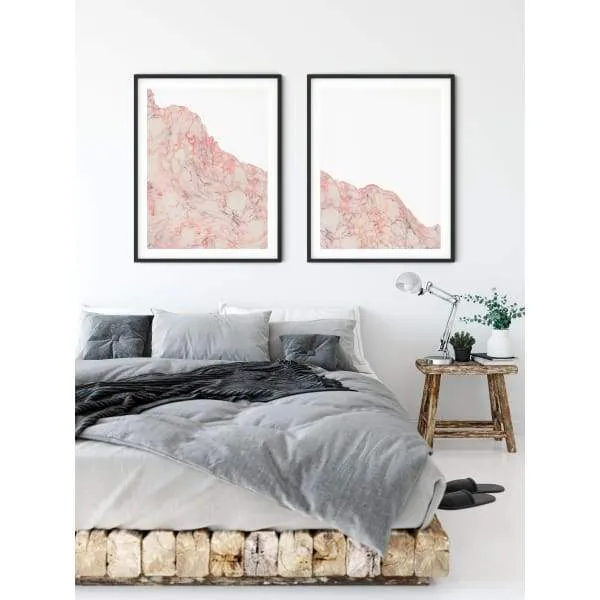 Nantucket Collection | Set of 2 Pink Marble art prints