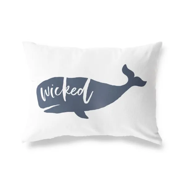 Nantucket Collection | Wicked Whale rectangle throw pillow