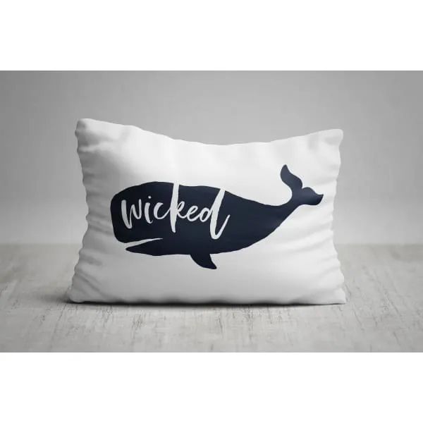 Nantucket Collection | Wicked Whale rectangle throw pillow