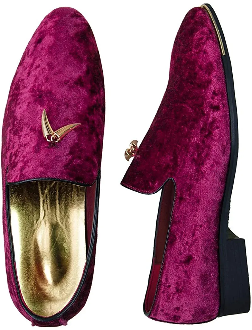 NXY Mens Velvet Tassel Loafers Smoking Slipper Party Blue and Gold Dress Shoes Non-Slip Casual Driving Shoes