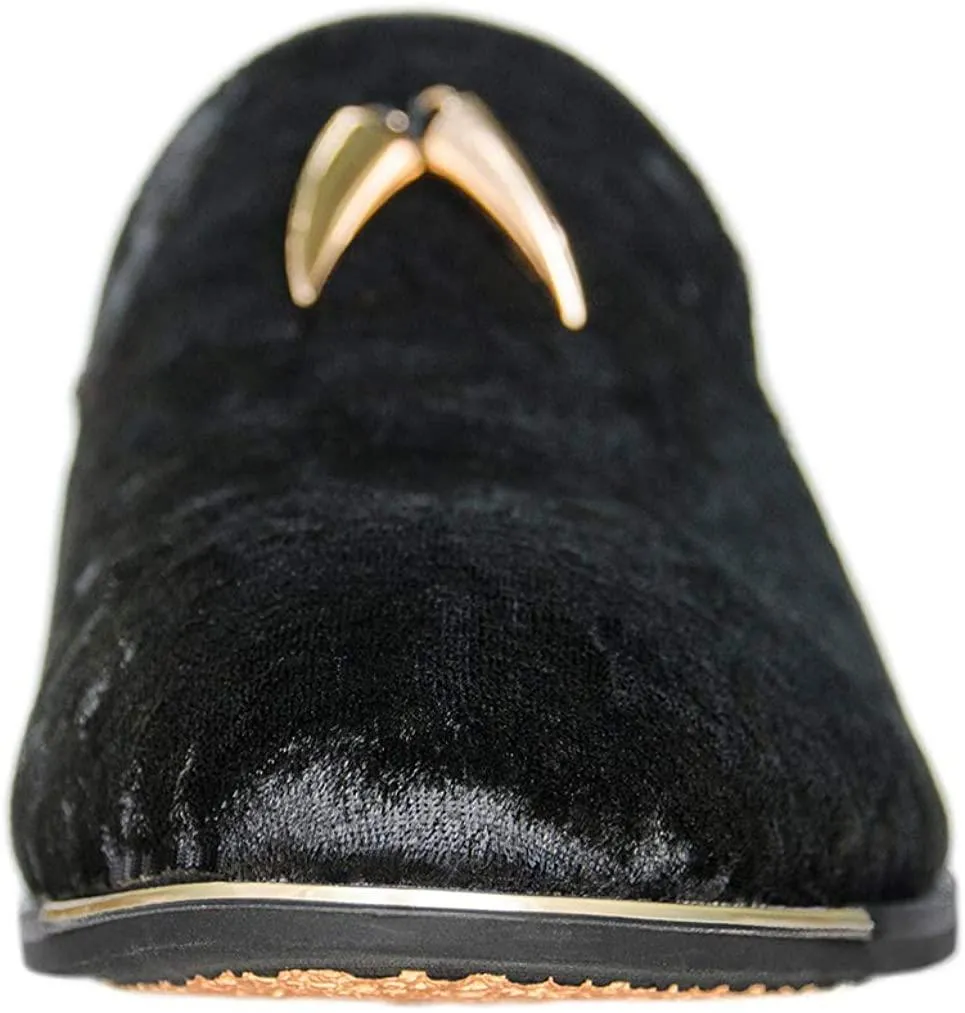 NXY Mens Velvet Tassel Loafers Smoking Slipper Party Blue and Gold Dress Shoes Non-Slip Casual Driving Shoes