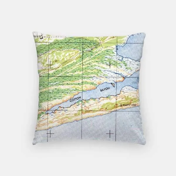 Orange Beach, Alabama city skyline with vintage Orange Beach map