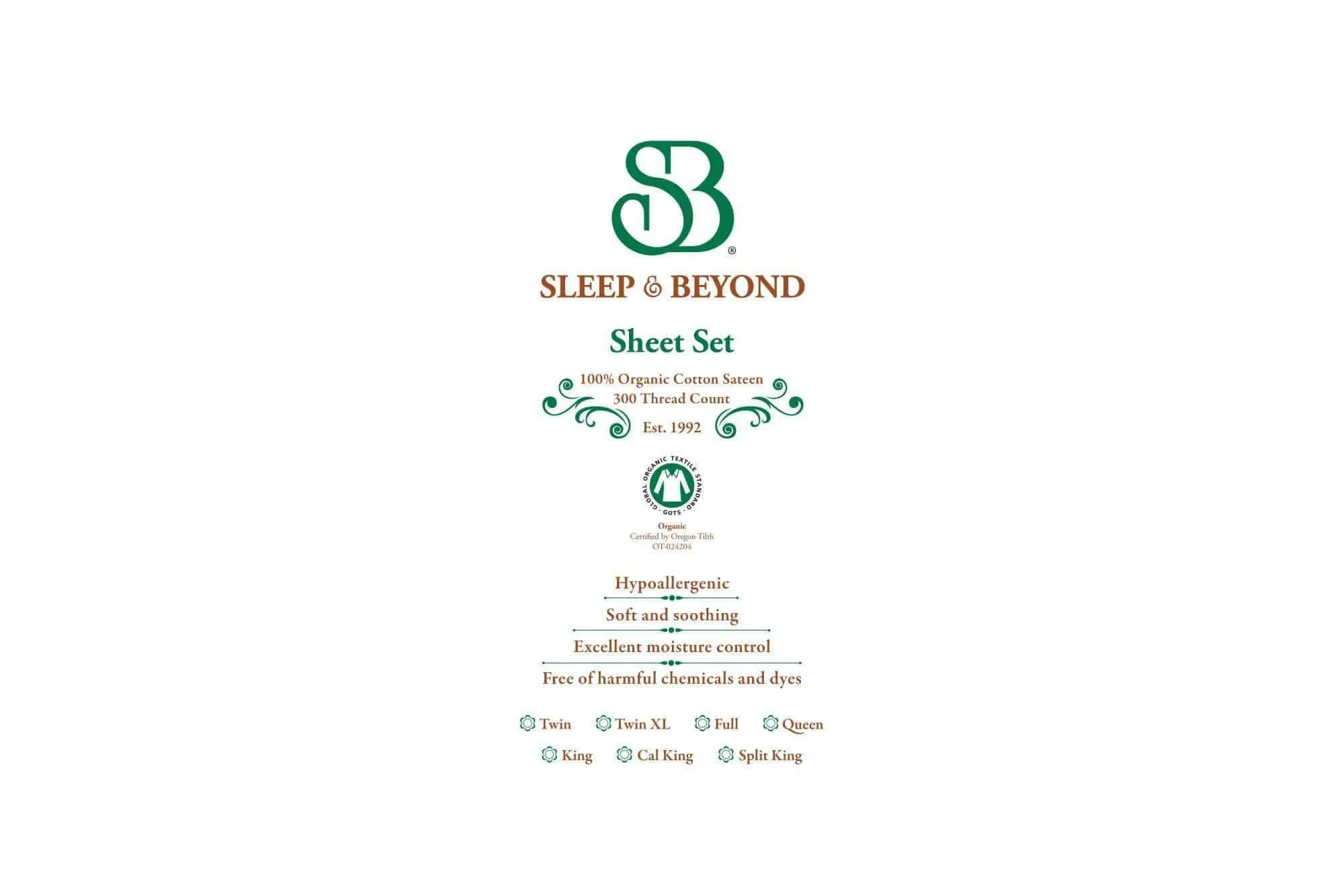Organic Cotton Percale Sheet Set by Sleep & Beyond