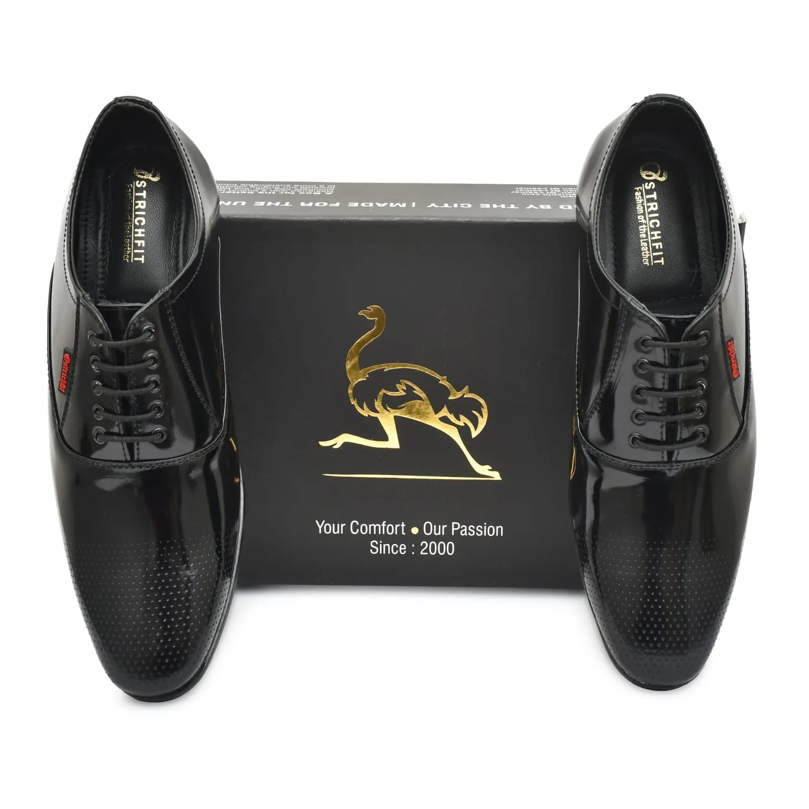 Ostrichfit men's lace-up shoes in Leather Black OF-6527 BLK Article no.: 08