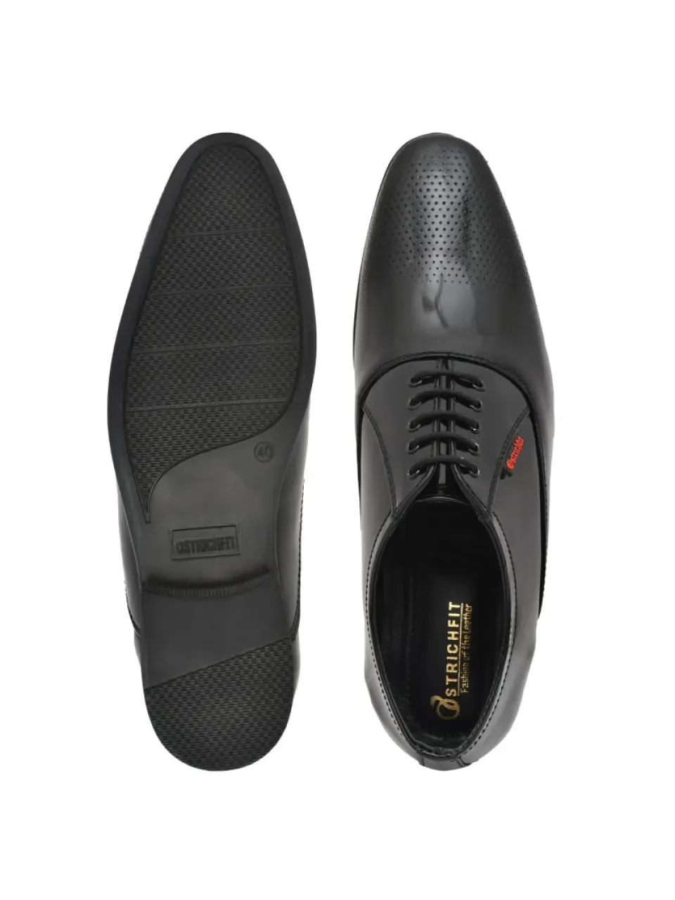 Ostrichfit men's lace-up shoes in Leather Black OF-6527 BLK Article no.: 08