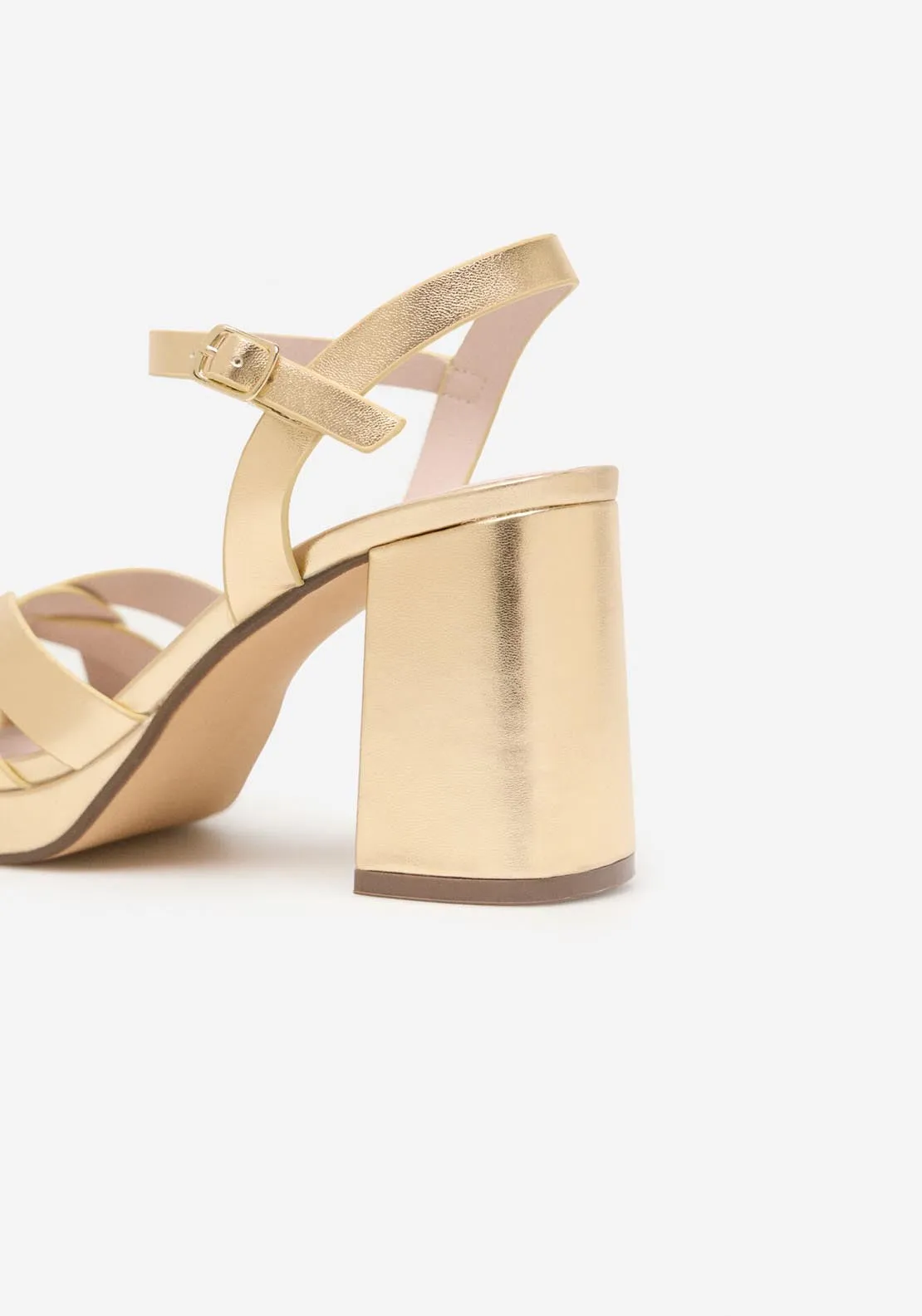 Platform Heel Sandal - Gold/mustard