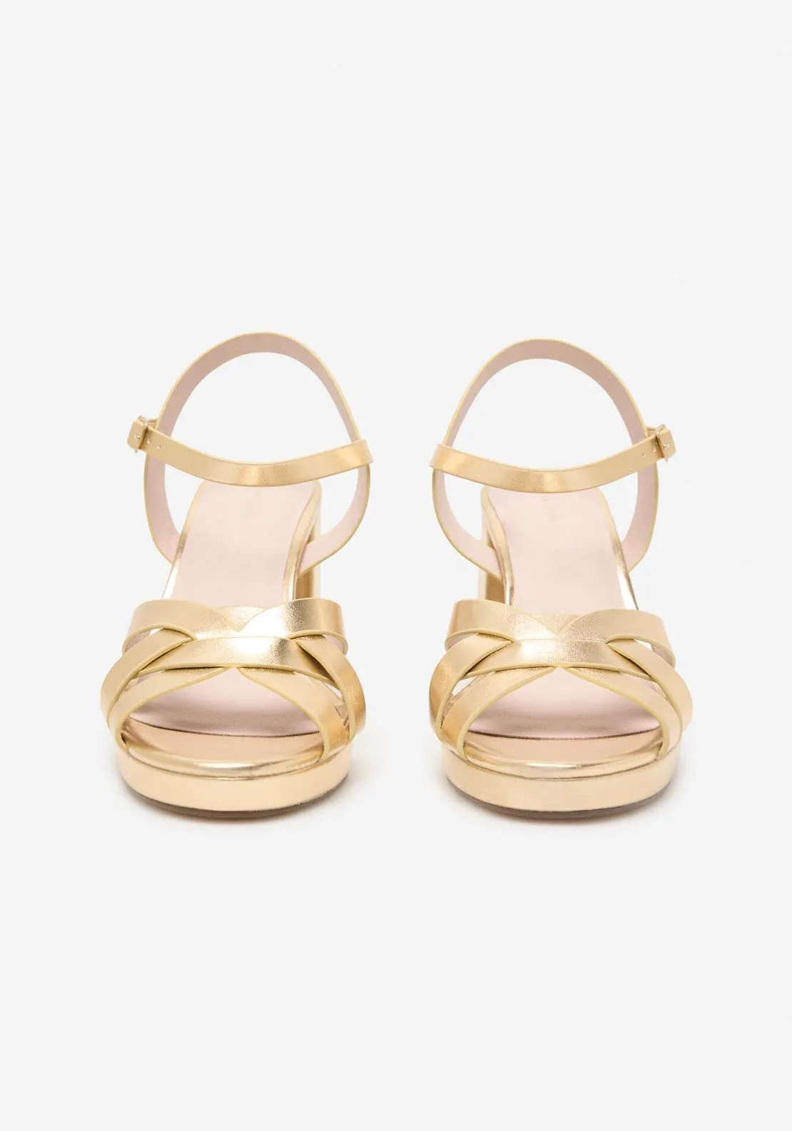 Platform Heel Sandal - Gold/mustard