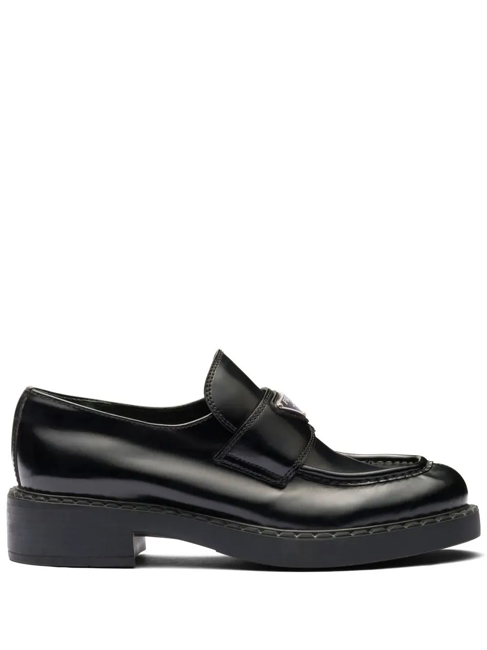 Prada Chocolate brushed leather loafers